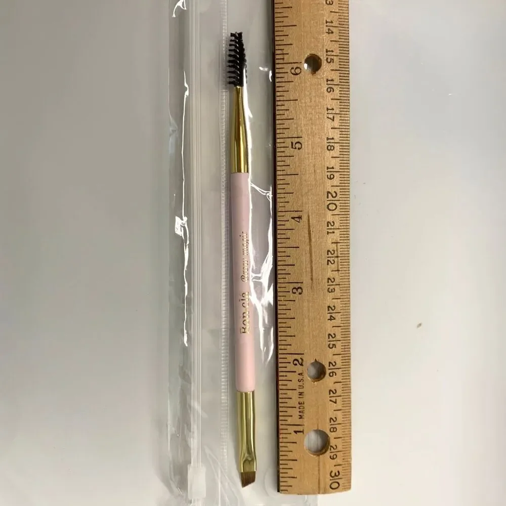 Double-Ended Angled Brow & Eyeliner Brush with Spoolie Professional Makeup Tool